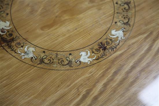 A late Victorian satinwood occasional table, W.2ft 2in.